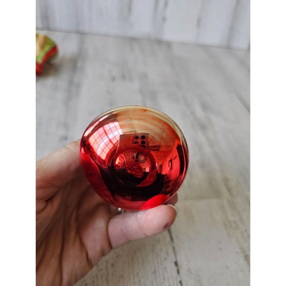 Vintage Bell striped red green ornament Xmas set - Picture 11 of 12